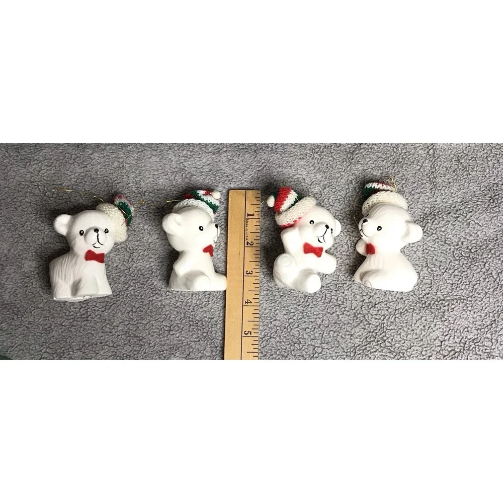 Vintage Christmas Around The World Snow Bear Ornaments‎ W/Box Set of 4 54012